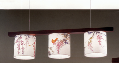 吊燈--紫藤花畫作